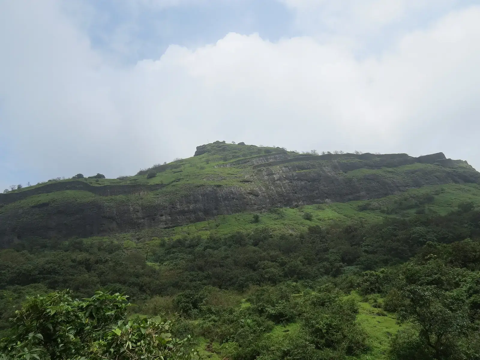 Rajmachi fort hill in the monsoon near Lonavala