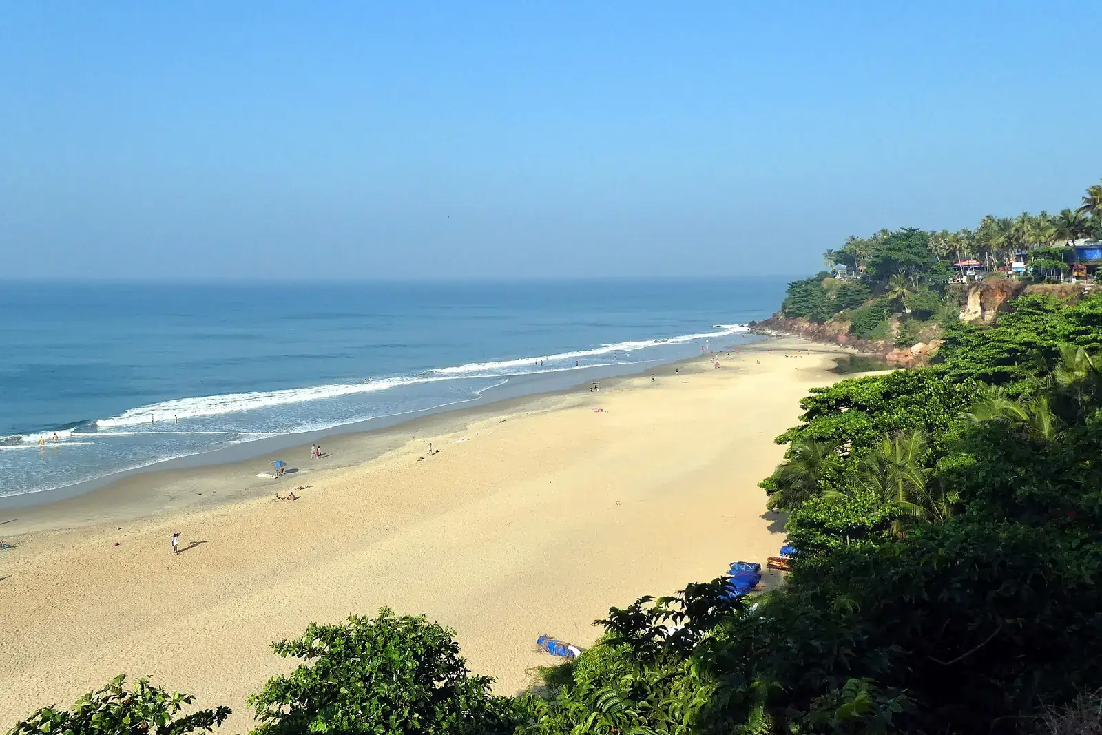 Varkala beach seen from the cliff, Kerala