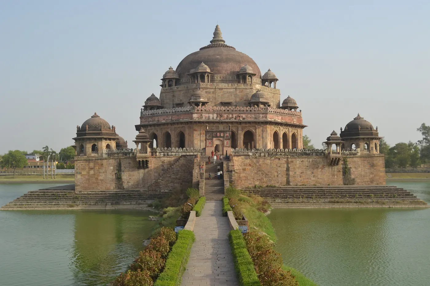 Sher Shah Suri's tomb rising from an artificial lake in Sasaram, Bihar