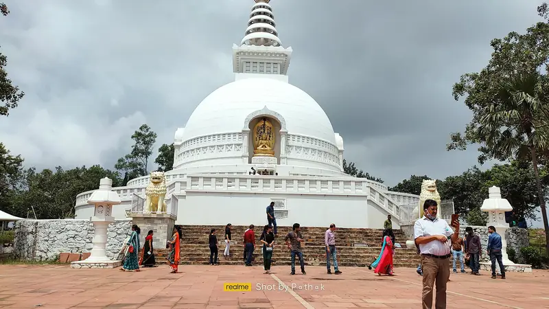 Vishwa Shanti Stupa on Ratnagiri hill, Rajgir