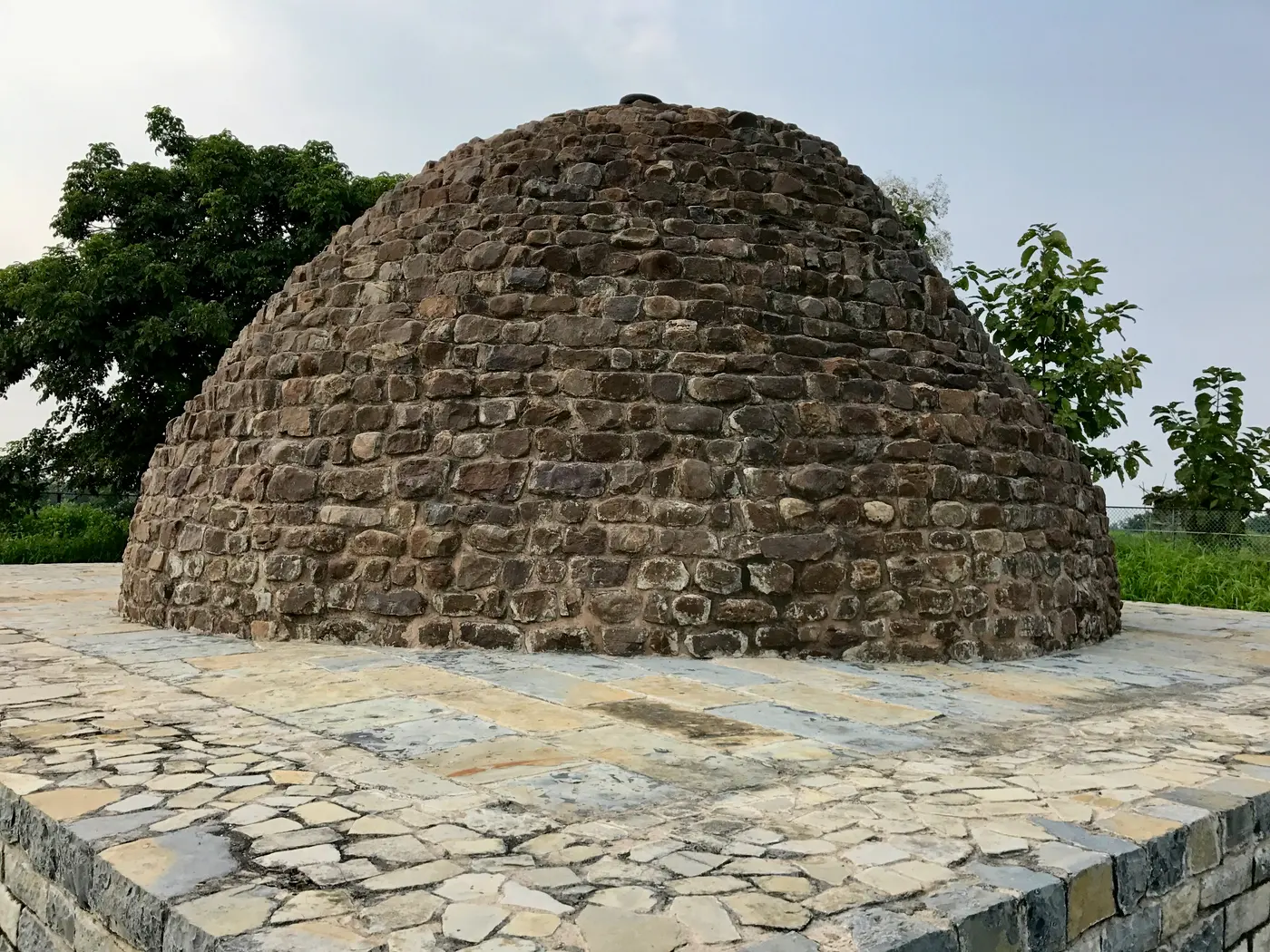 Ancient excavated brick Buddhist stupa at the Sirpur archaeological site