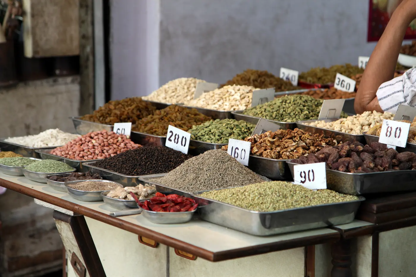 Spice stalls at Khari Baoli, Old Delhi