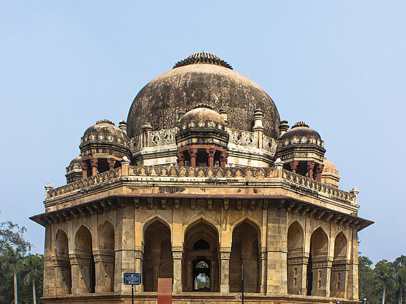 The octagonal Tomb of Mohammed Shah, the earliest of Lodhi Garden's monuments, ringed by domed chhatris
