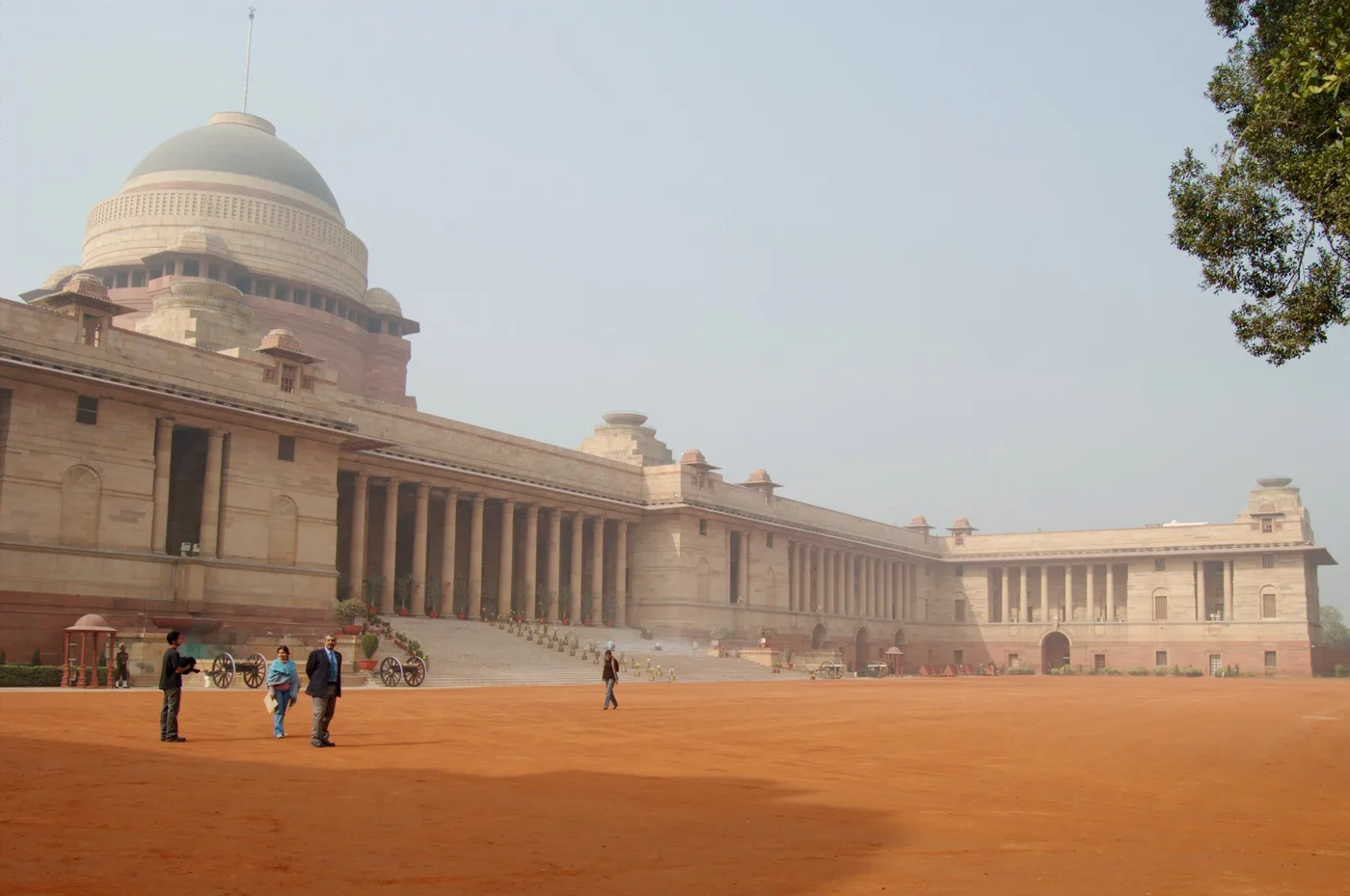 The sandstone facade and central dome of Rashtrapati Bhavan, the President of India's official residence, New Delhi