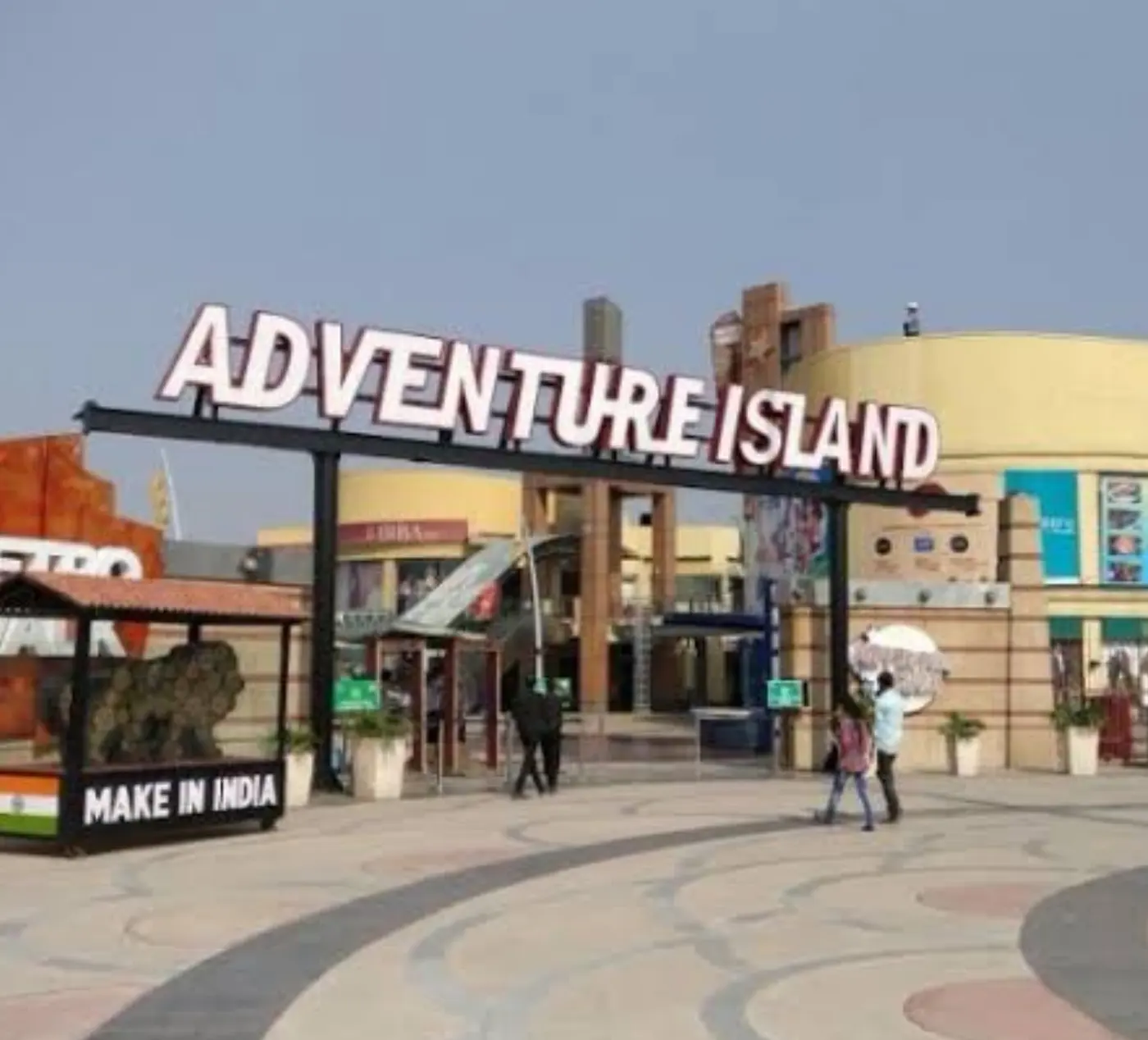 The Adventure Island entrance sign at Metro Walk mall, Sector 10, Rohini