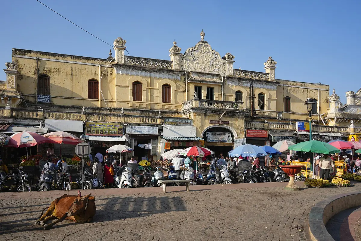 Colourful stalls in Devaraja Market, Mysuru