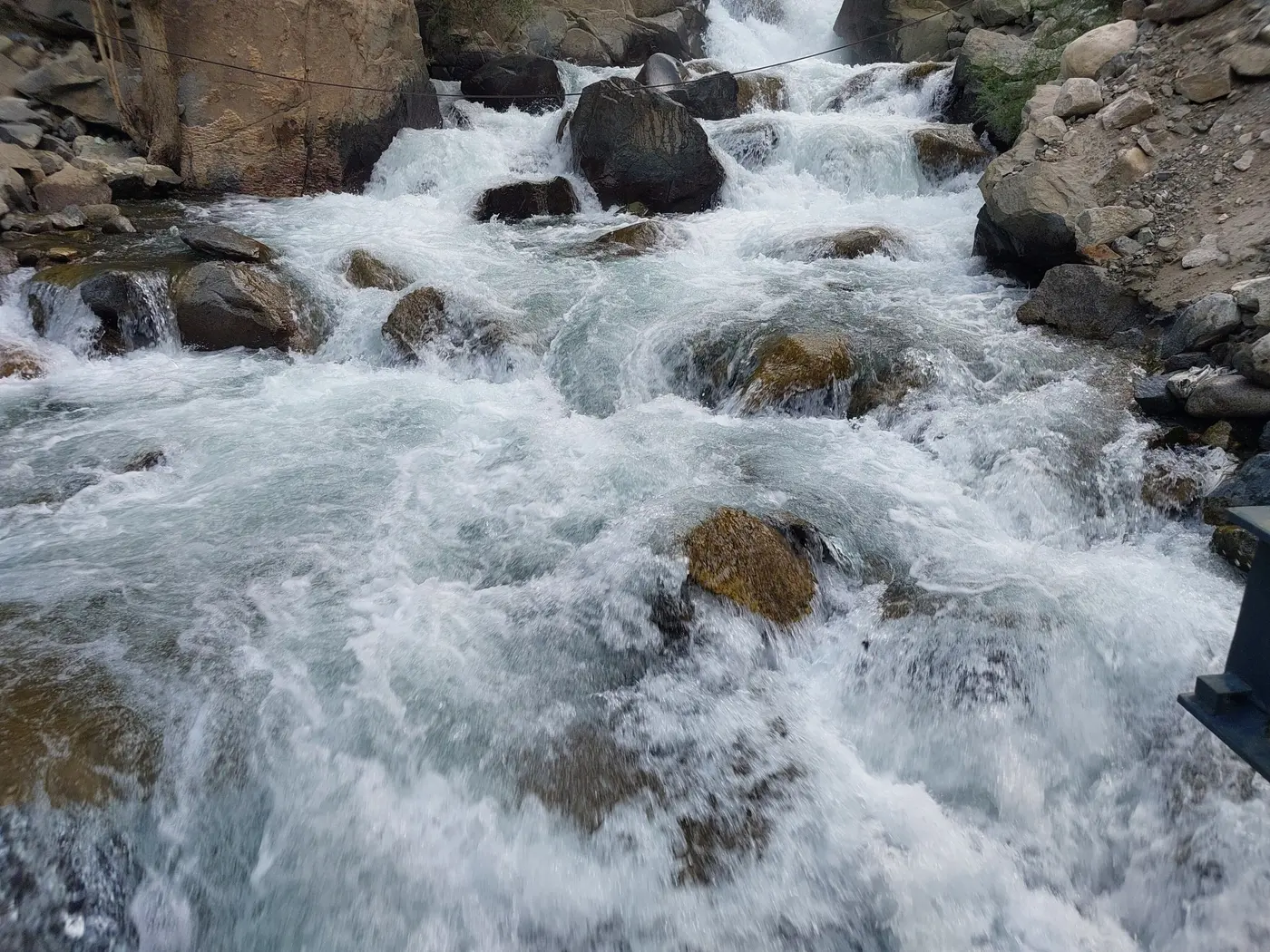 Dah Nala, the rushing stream that runs through Dah village in Ladakh's Aryan Valley
