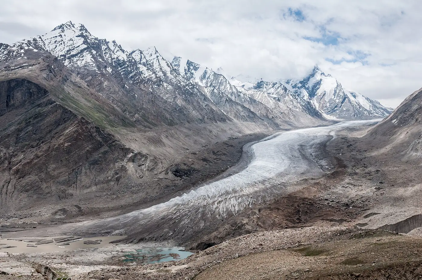 The Drang-Drung Glacier seen from Pensi La pass on the Kargil–Padum road into Zanskar
