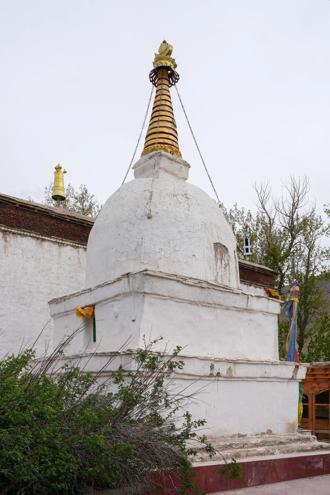 The whitewashed Kanika Chorten at Sani Monastery, believed to date to the Kushan-era king Kanishka