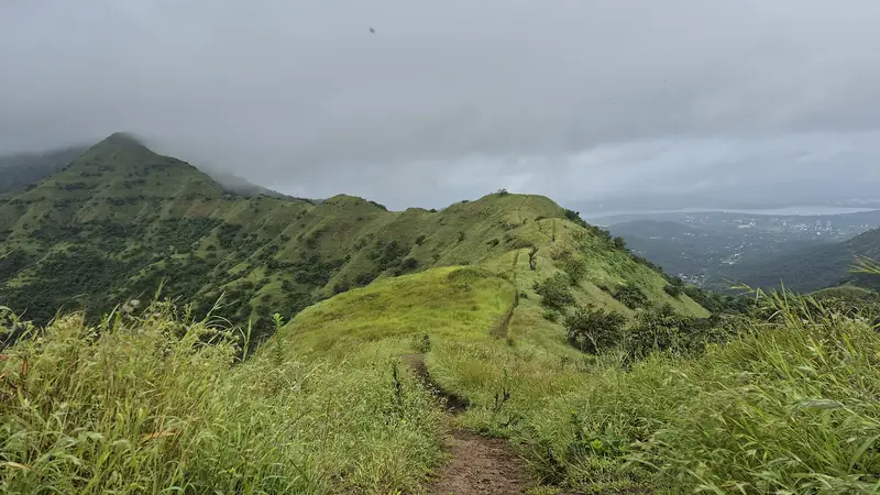 Sinhagad Fort walls on a hilltop near Pune