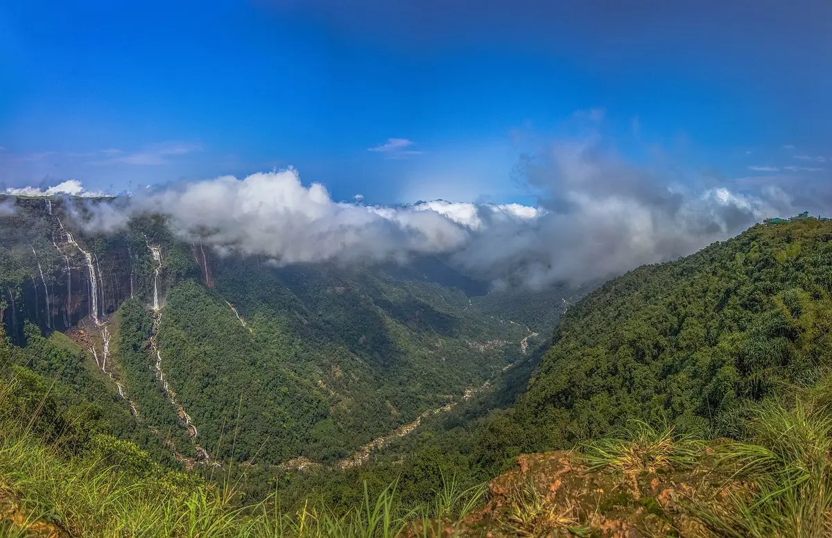 Seven Sisters Falls near Sohra in the monsoon