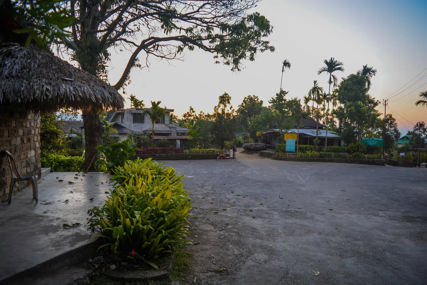 Houses and gardens in Mawlynnong, Meghalaya