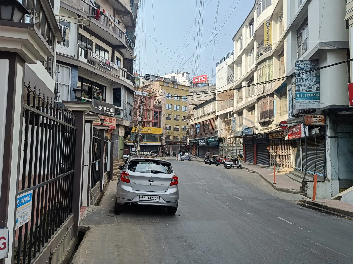 Aizawl city buildings on the ridge