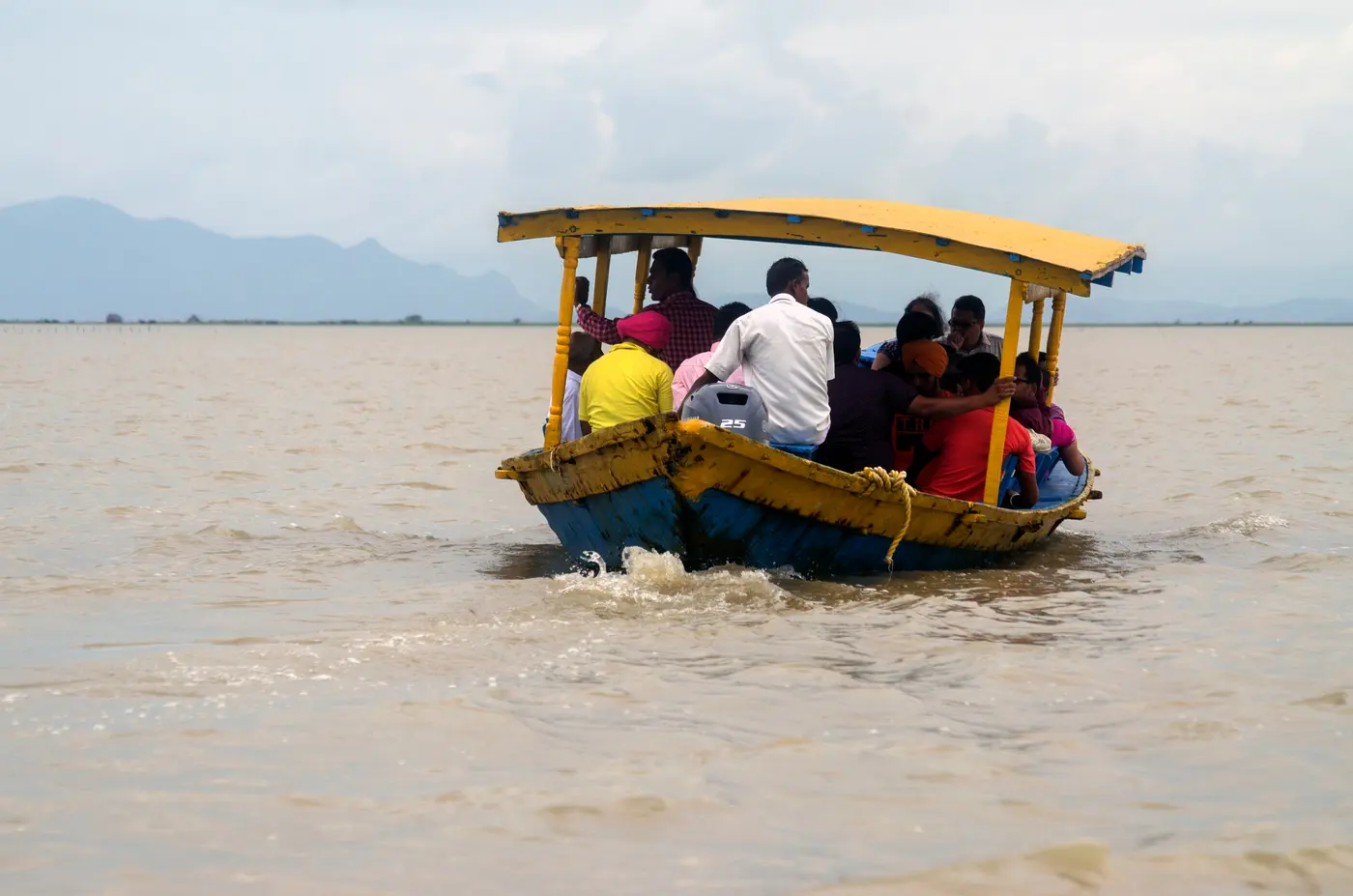 A tourist boat on Chilika Lake at Satapada