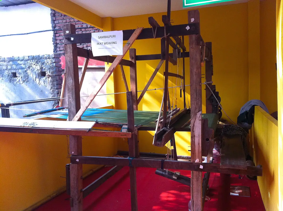 Sambalpuri ikat being woven, Odisha