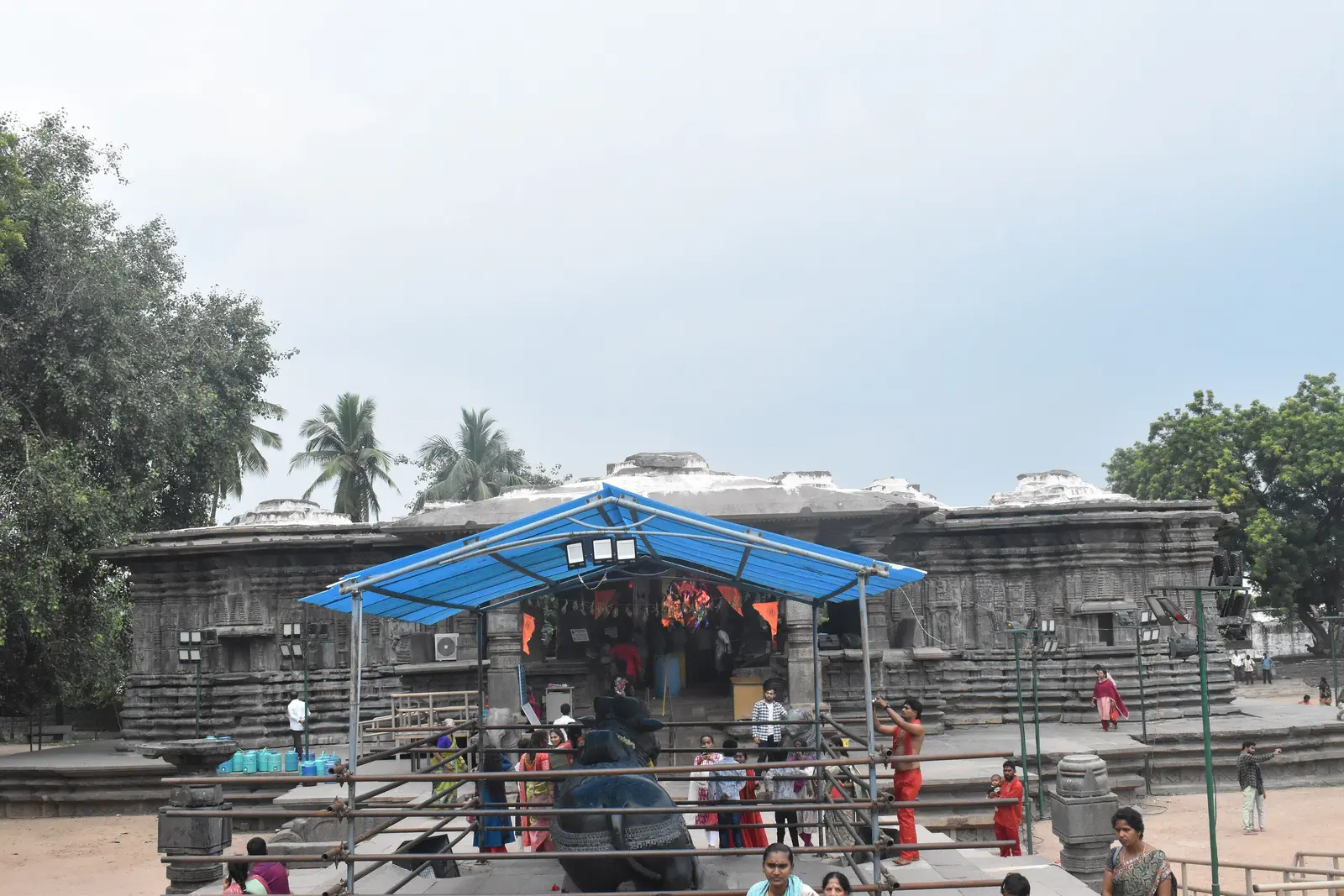 The star-shaped stone mandapam of the Thousand Pillar Temple at Hanamakonda, near Warangal