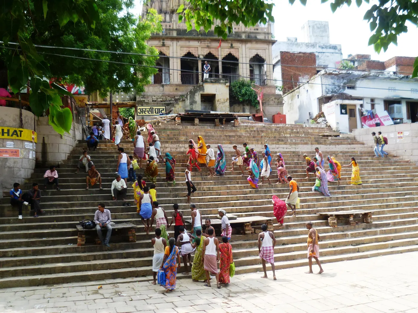 Steps of Assi Ghat leading down to the Ganga, Varanasi