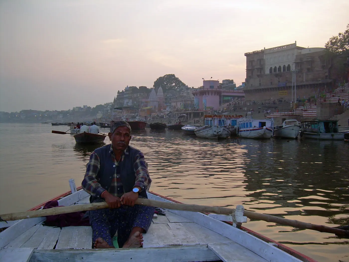 A sunrise boat ride past the ghats of Varanasi