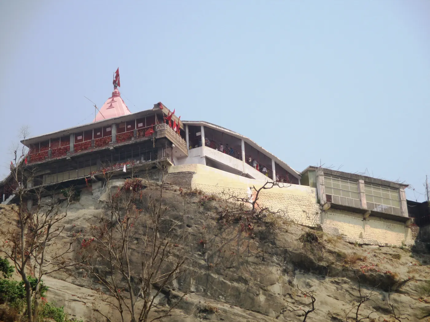 Chandi Devi Temple shrine building atop Neel Parvat hill across the Ganga from Haridwar