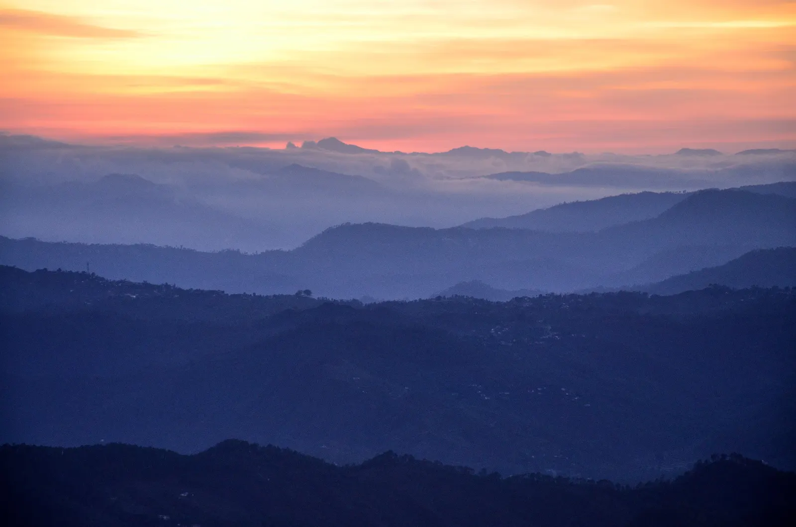Sunset over the hills from Ranikhet