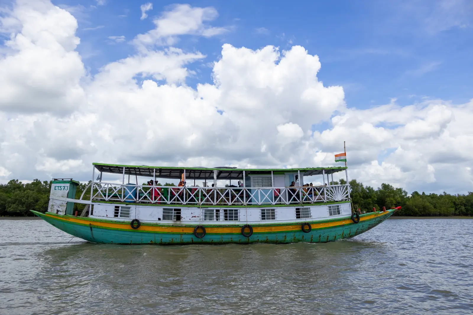 A boat in the mangrove creeks of the Sundarbans