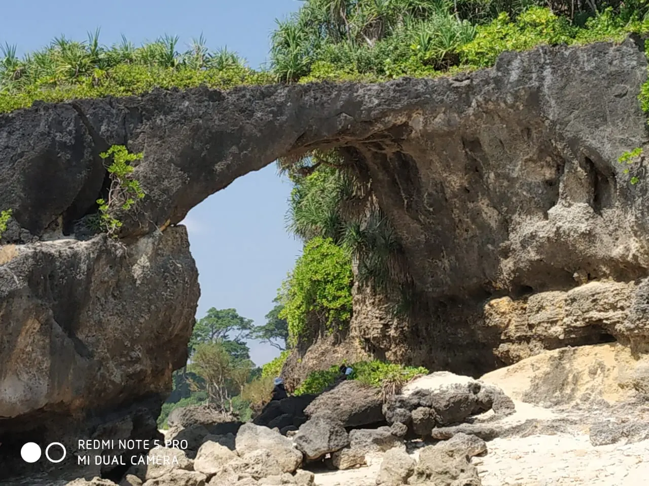 Natural rock bridge on Neil Island