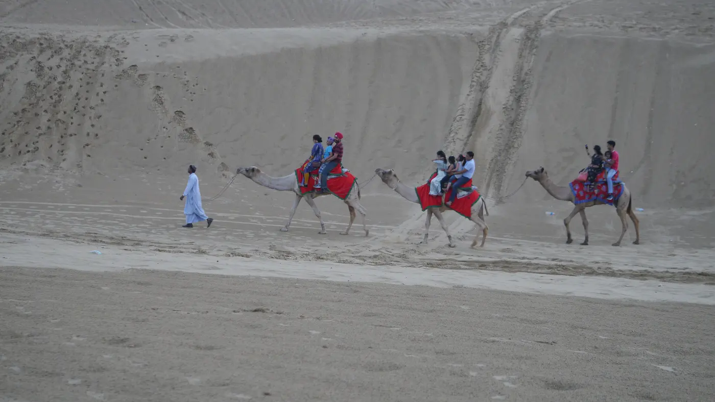 Camel safari on the Sam sand dunes near Jaisalmer