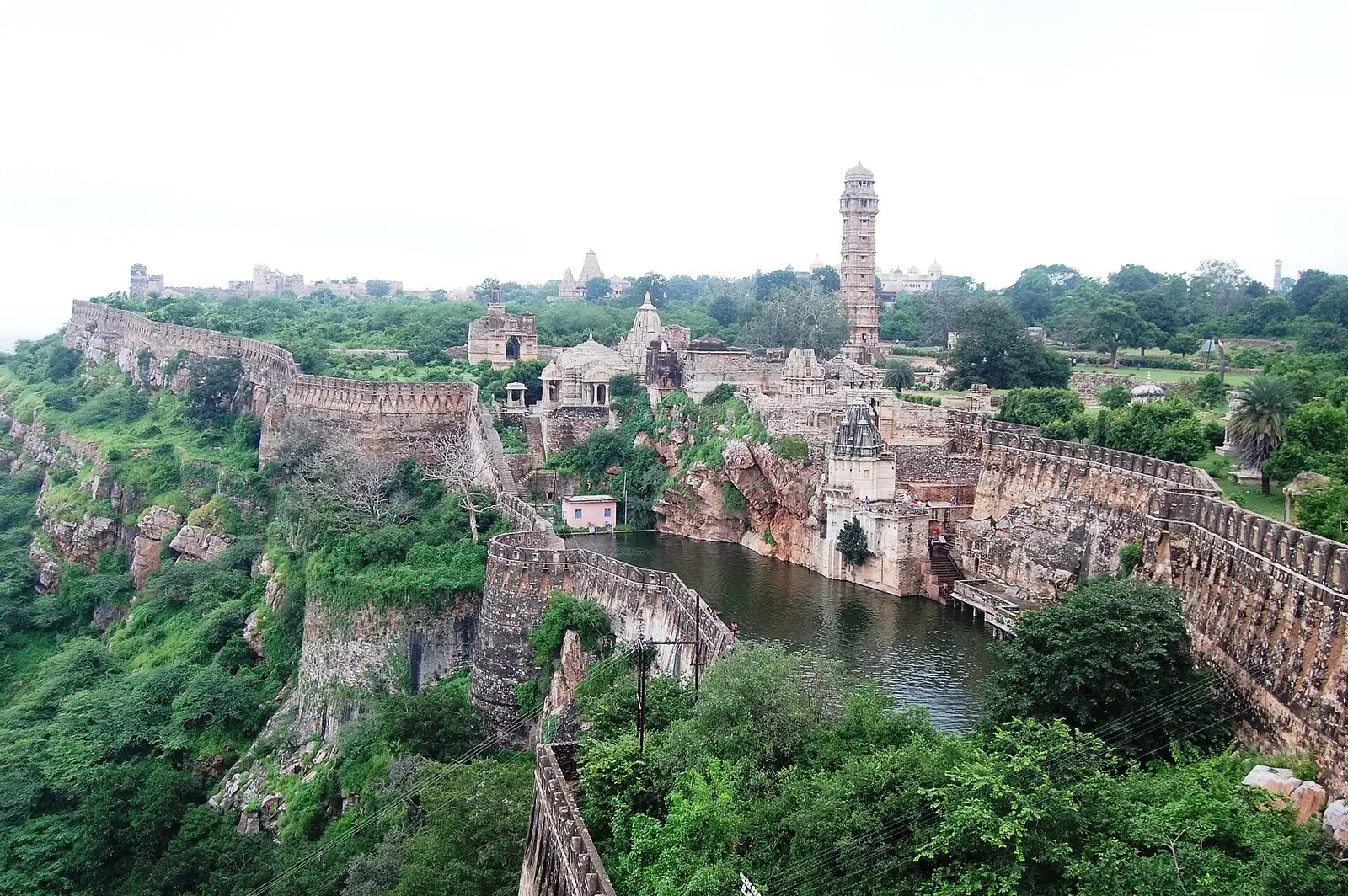 Chittorgarh Fort on its plateau, with the Vijay Stambh rising above the walls