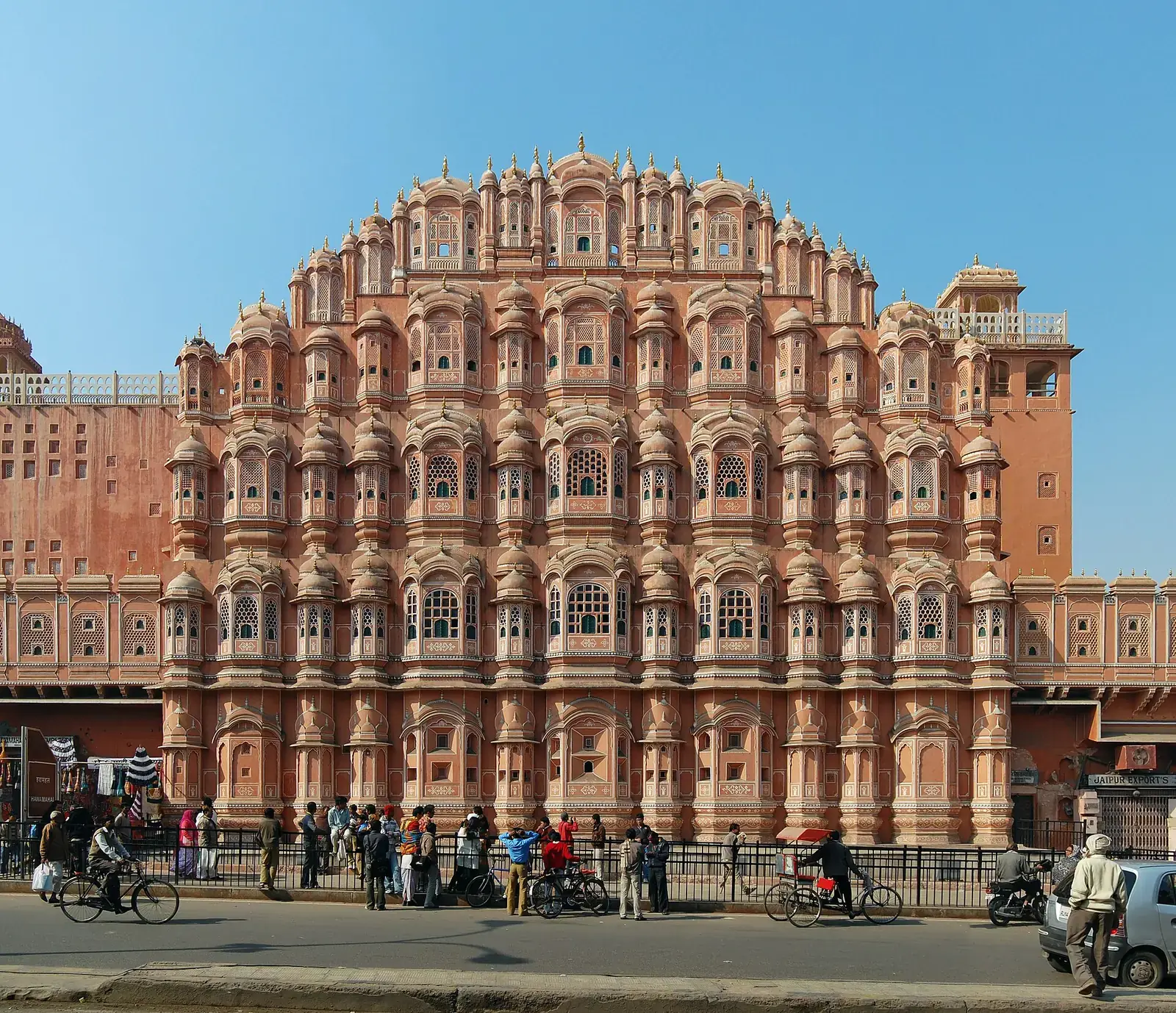 The Hawa Mahal facing the street in Jaipur