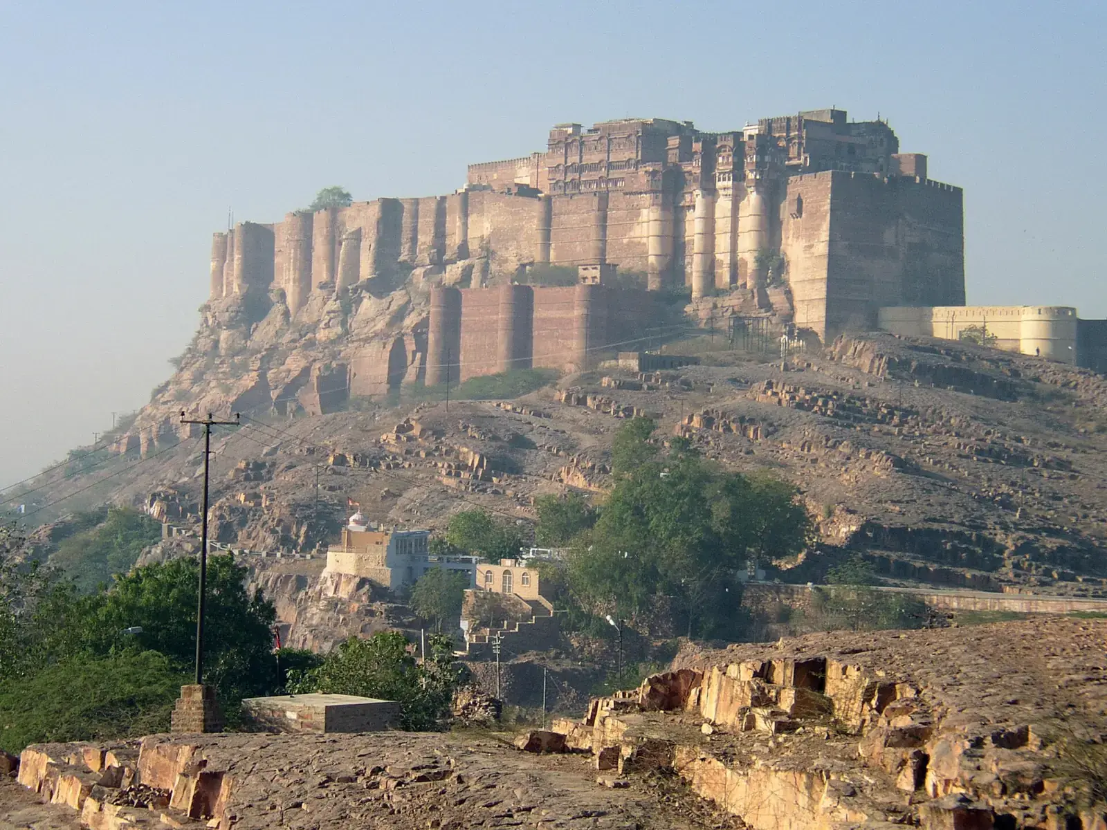 Mehrangarh Fort on its rocky hill above Jodhpur