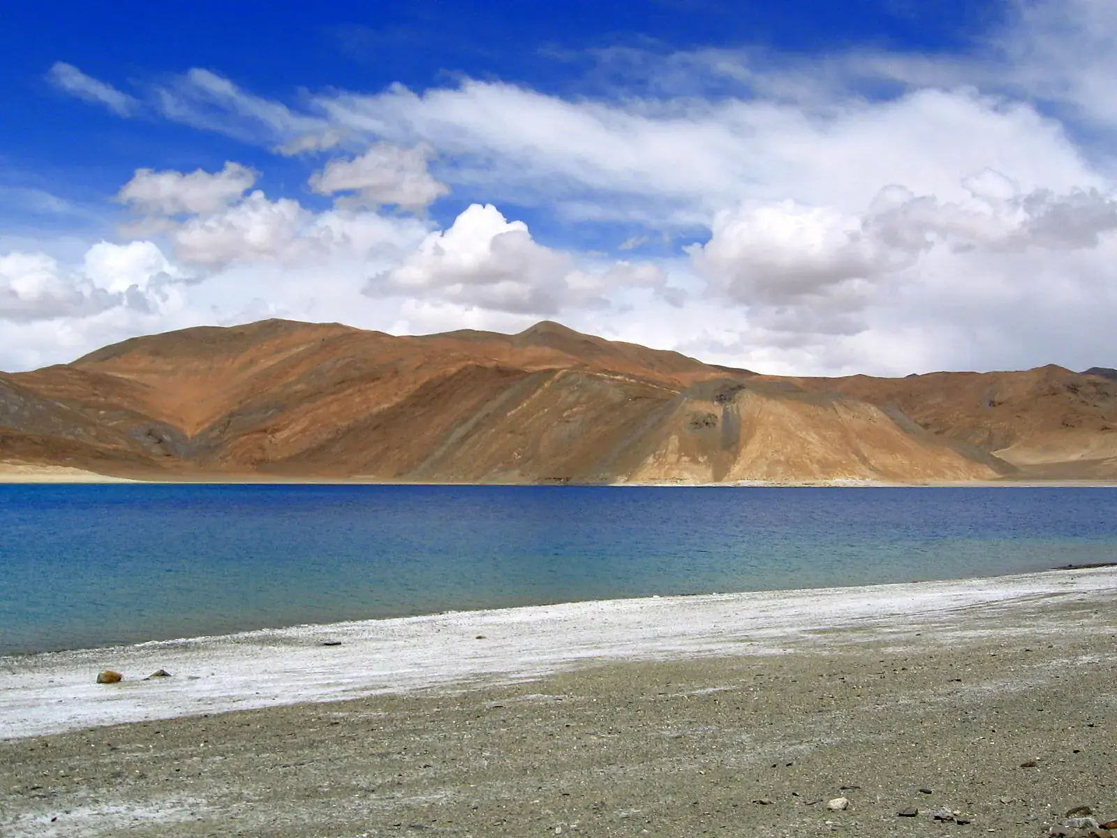 The shore of Pangong Tso in Ladakh