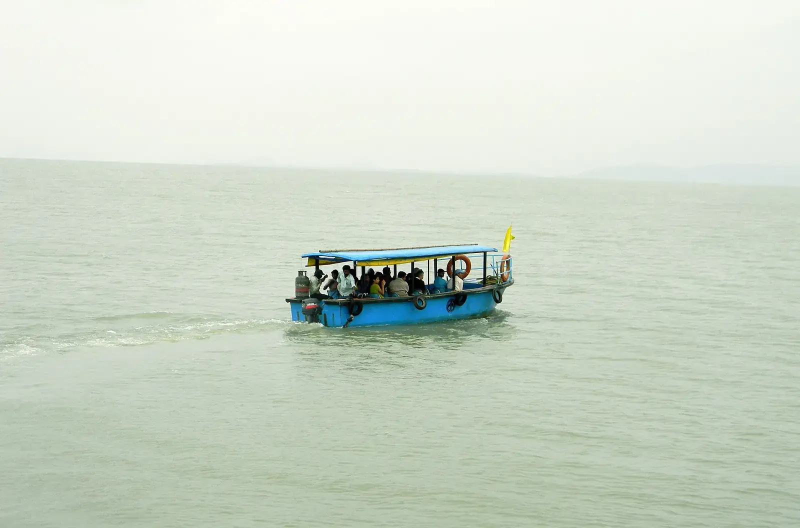 A boat crossing Chilika Lake, Odisha