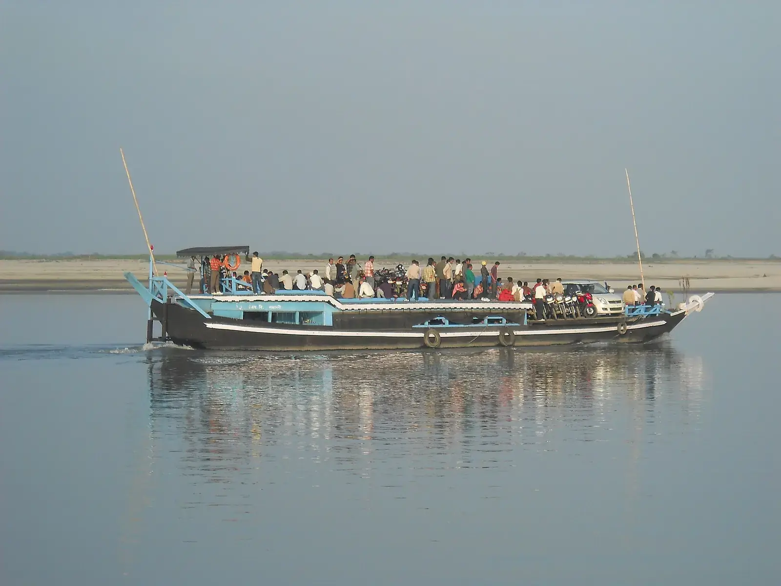 A ferry on the Brahmaputra at Majuli, Assam