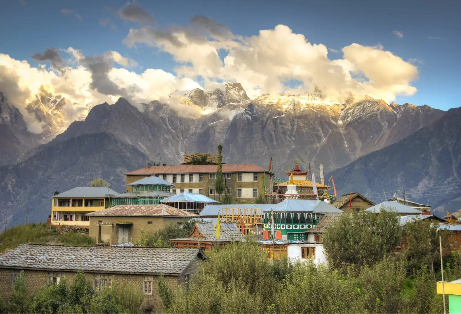 Kalpa village below the Kinner Kailash range, Kinnaur, Himachal Pradesh