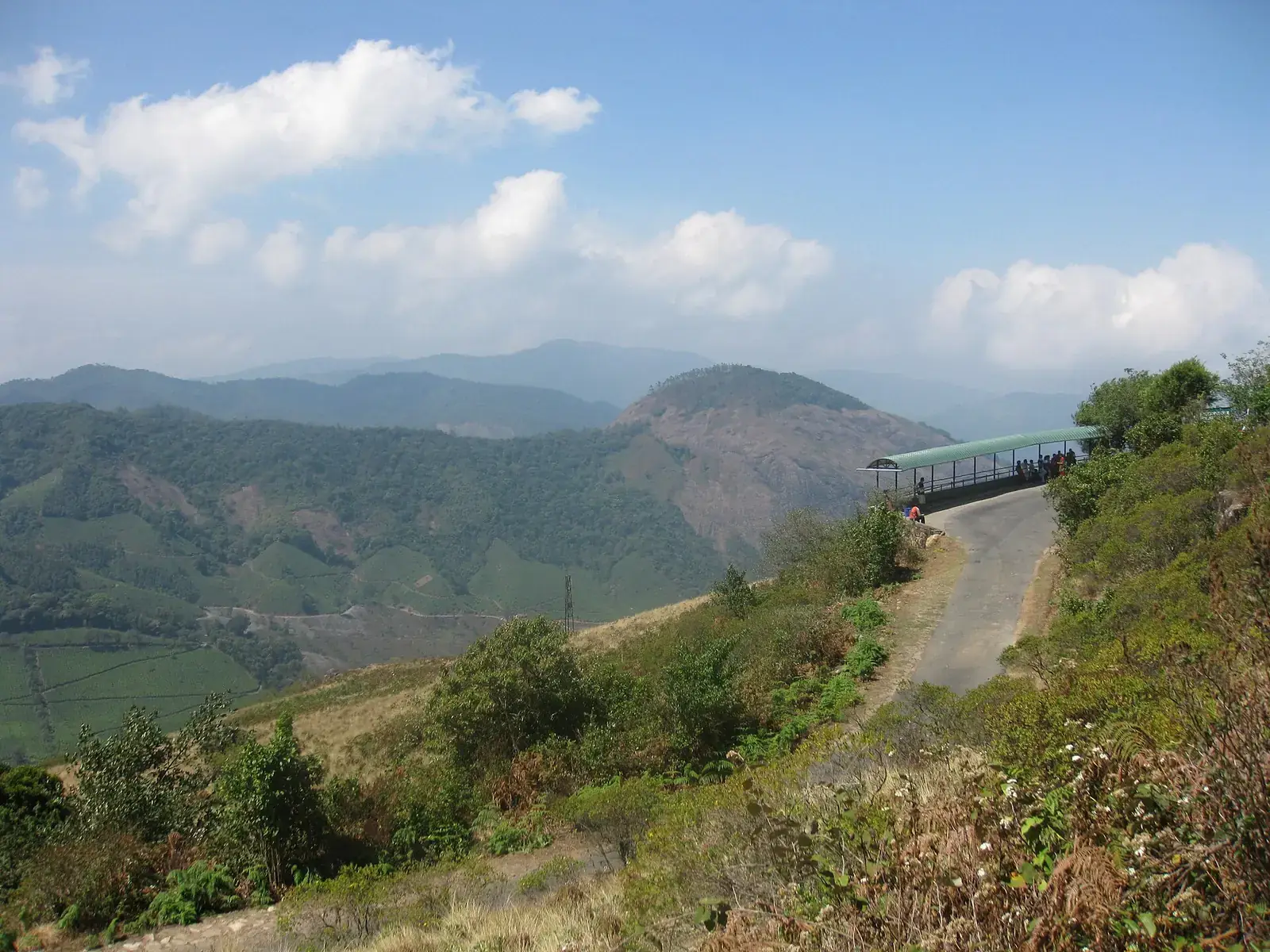 A hill road winding through the Munnar hills, Kerala