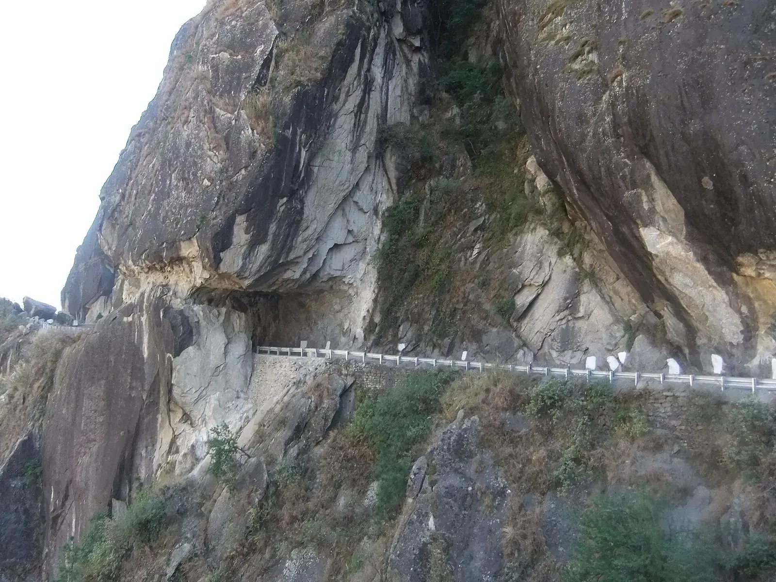The Hindustan–Tibet road cut into the cliffs of Kinnaur, Himachal Pradesh