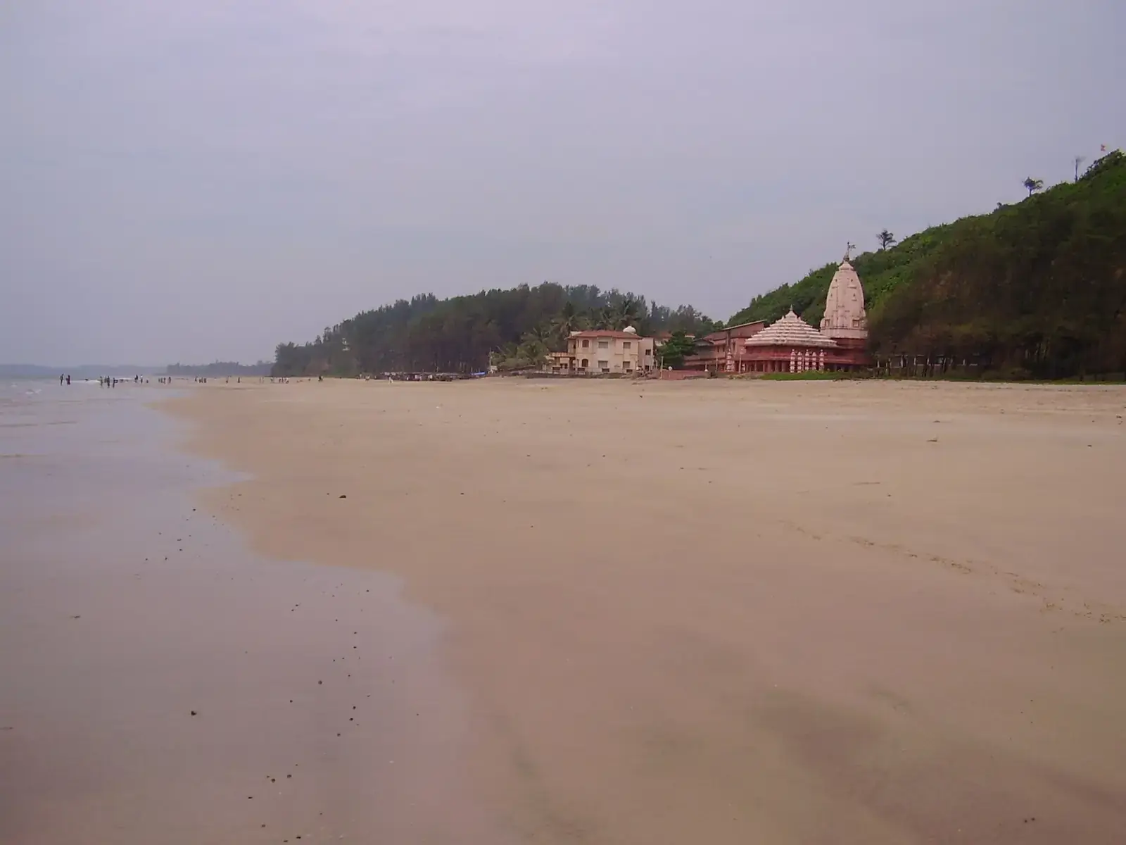 The beach and temple at Ganpatipule on the Konkan coast, Maharashtra