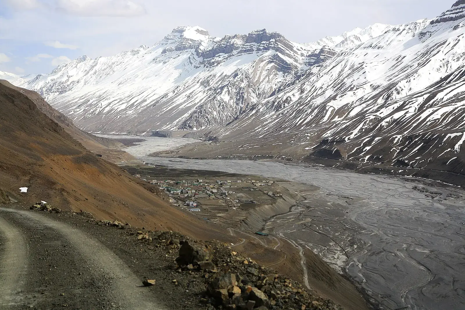 The road above the Spiti river, Lahaul and Spiti, Himachal Pradesh