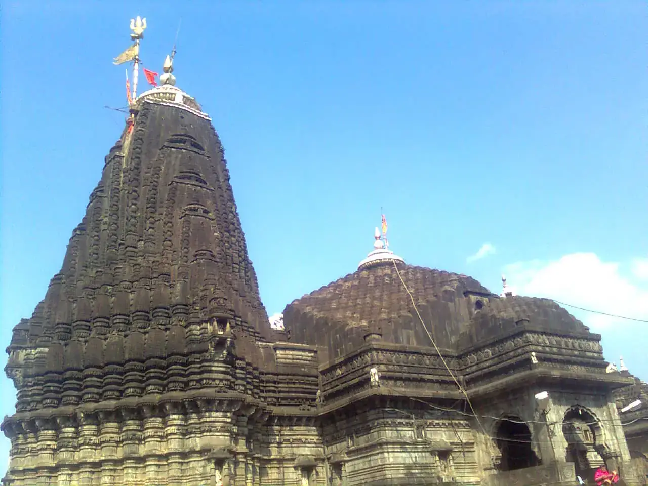 The black-stone Trimbakeshwar Shiva Temple at Trimbak, Nashik district