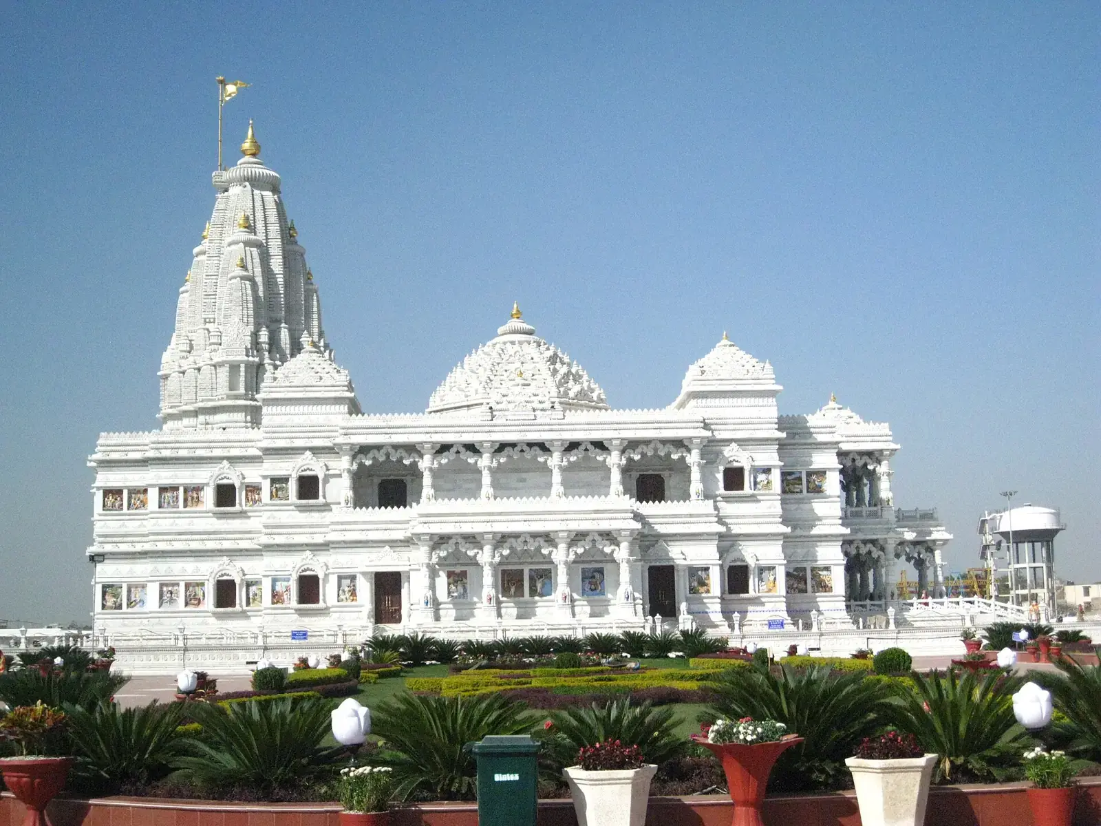 The white marble Prem Mandir in Vrindavan, Uttar Pradesh