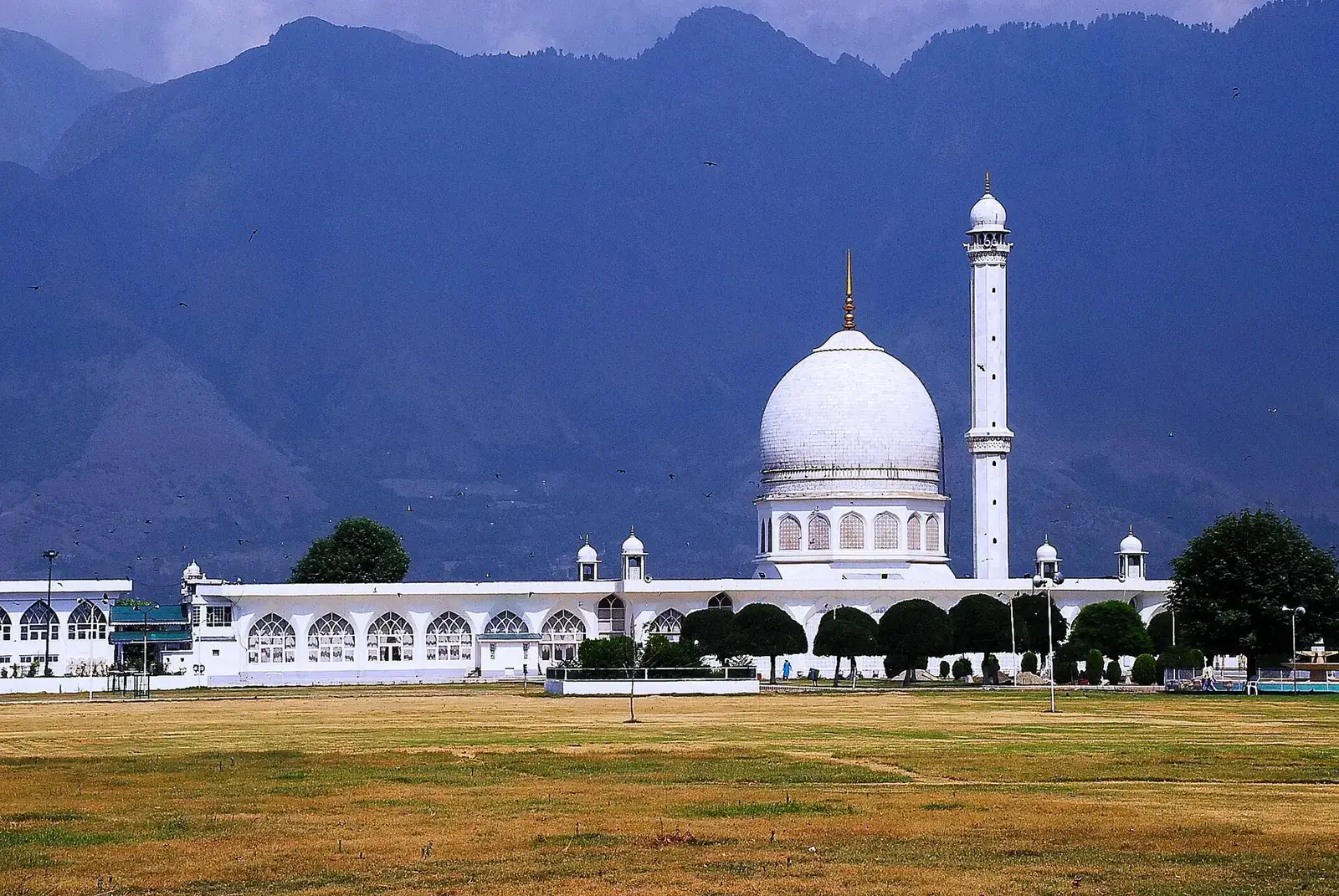 The white-domed Hazratbal Shrine below the Zabarwan hills, Srinagar