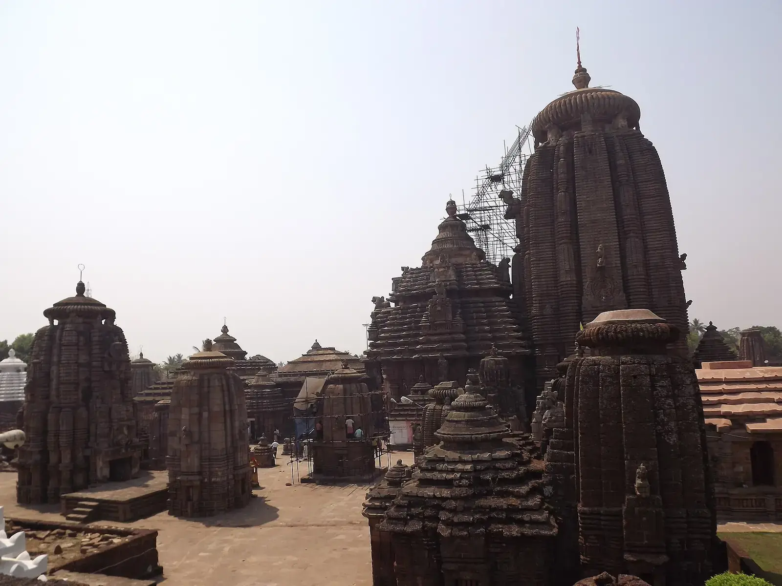 Spires of the Lingaraj Temple complex in Bhubaneswar, Odisha