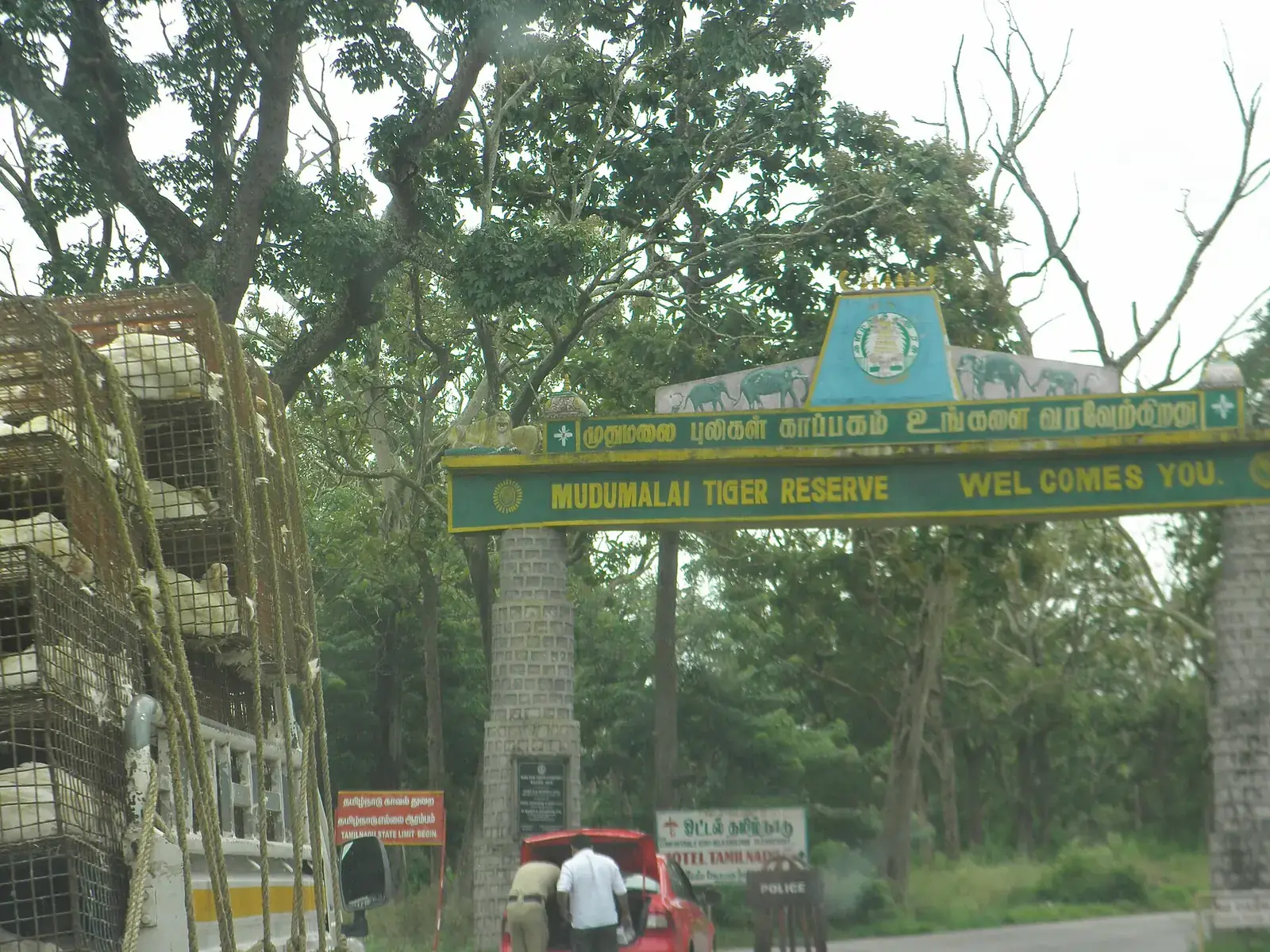The entrance gate of Mudumalai Tiger Reserve in the Nilgiris
